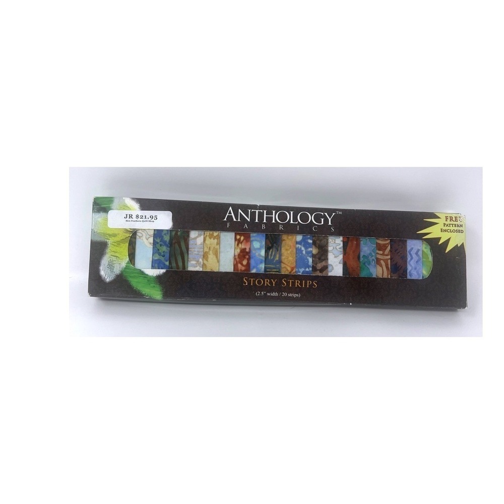 Anthology Batik Story Strips Collection – #212-125 + FREE PATTERN Combed Cotton - Picture 1 of 13